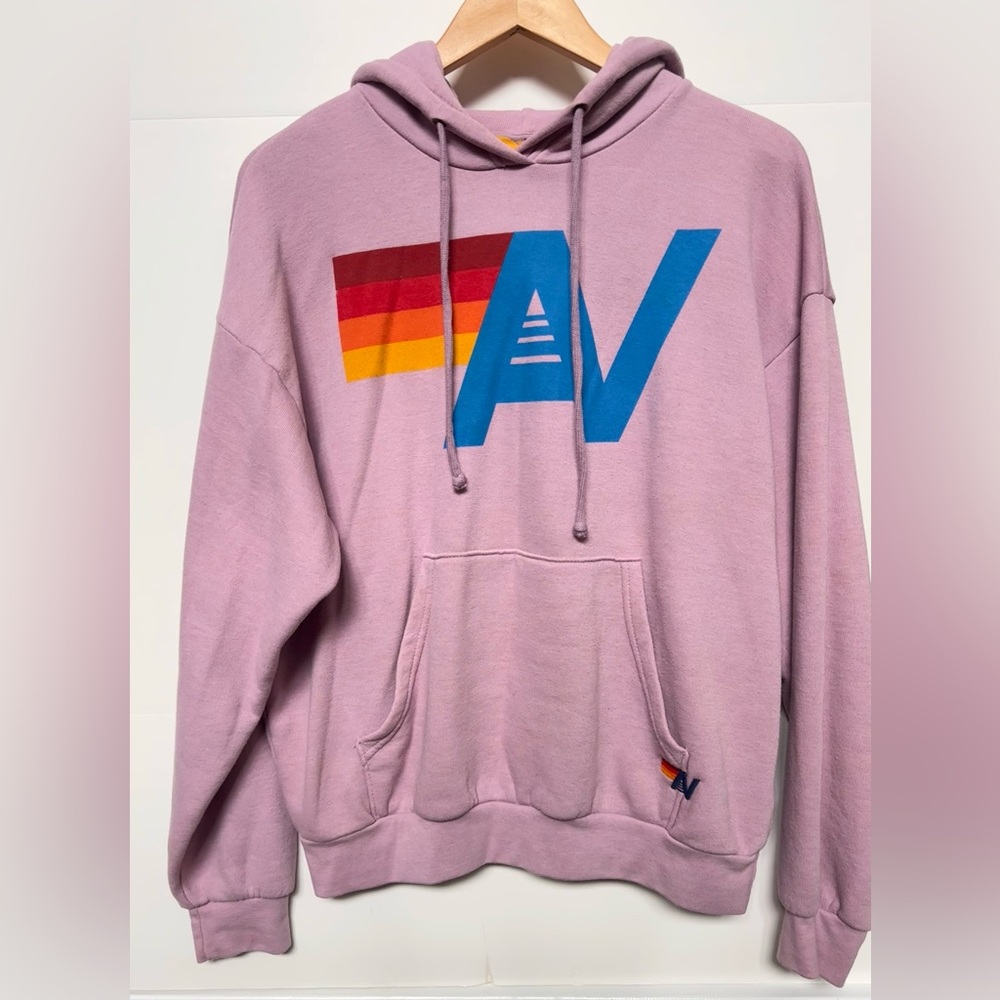 Aviator Nation Logo Relaxed Pullover Hoodie, Size XS